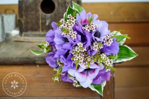 purple anemone bridesmaid bouquet