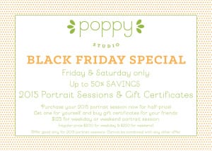 Black Friday Portrait Special for 2015