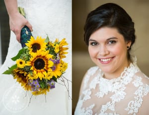 bride & sunflower bouquet