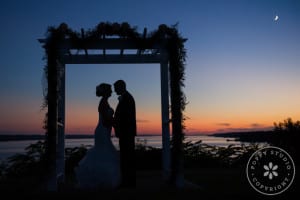 bride & groom silhouette