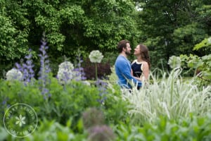 Conservatory garden engagement session